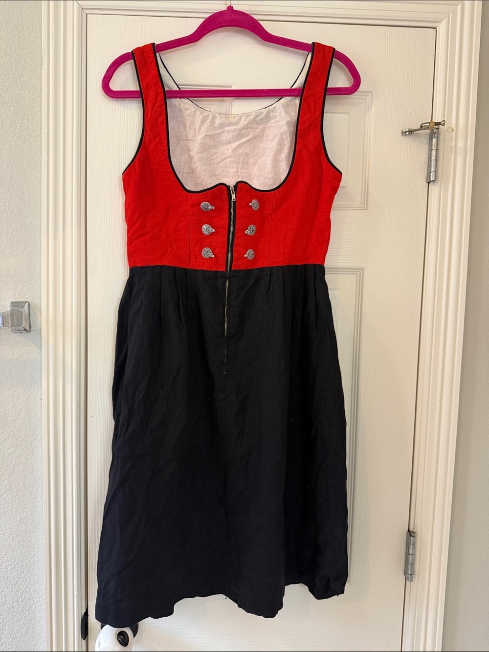Red and Black Vintage German Dirndl, Womens Sz XS/Small